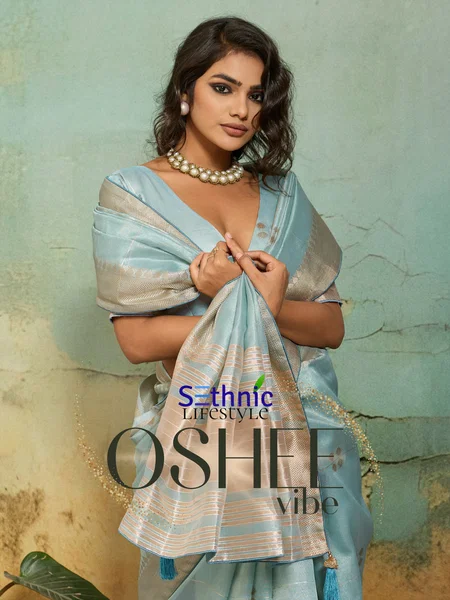 Oshee Vibe By Sethnic Tissue Linen Occasion Wear Saree Wholesale Online